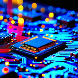 Close-up Of Electronic Circuit With Close-up Computer