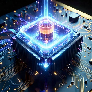 Quantum Computer With Data Streams With Image, There