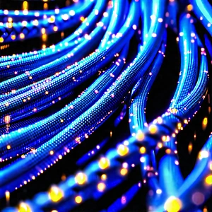 Close-up of fiber optic cables