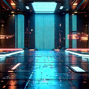 Futuristic digital workspace