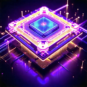 Quantum computer with neon accents