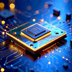 Tech Concept Art: Microchip with laser scanning