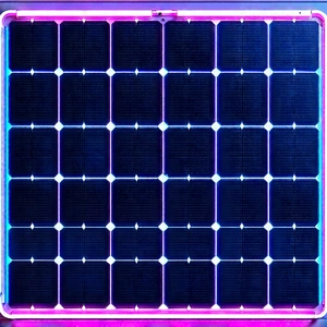 Solar Panel With Neon Accents With Close-up Solar