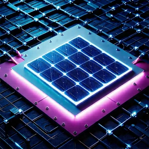 Solar Panel With Neon Accents With Solar Panel