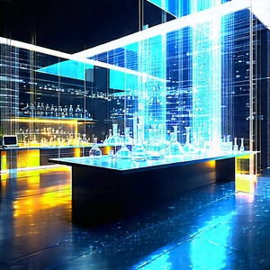 Futuristic Research Laboratory With Image, There