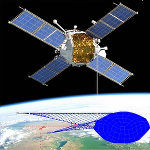 A Space Station With A Large Satellite Dish On Top Of It
