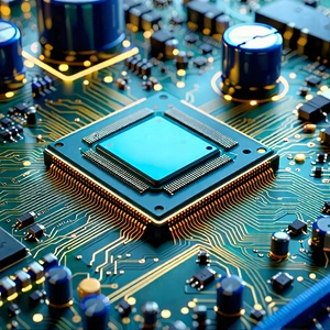 Tech Blender Artwork: Close-up of electronic circuit