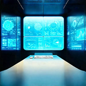 Futuristic tech startup office