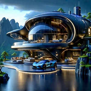 Tech Concept Art: Futuristic Smart Home With Image, There