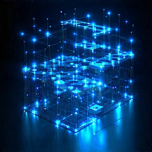 Blockchain Network Visualization With Blue White