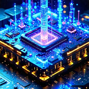 Quantum computer with neon accents
