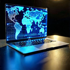 Laptop With Data Visualization With Laptop Computer