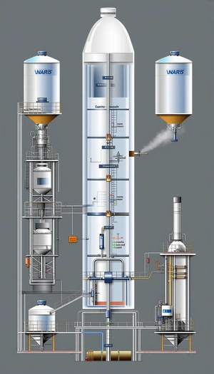A Large Industrial Machine Is Shown In A Drawing, With A Pipe Running Through The Center