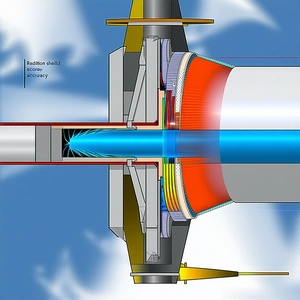 A Blue And White Image Of A Jet Engine Is Shown