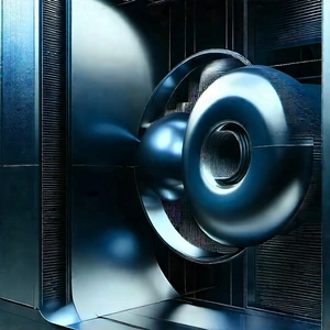 Close-up Of Cooling System With Large Blue
