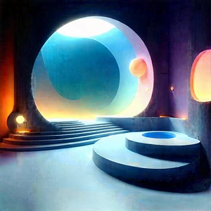 Futuristic Innovation Hub With Image, There