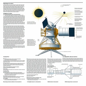 The Image Is A Diagram Of A Spacecraft, Likely A Rocket, With Various Parts Labeled