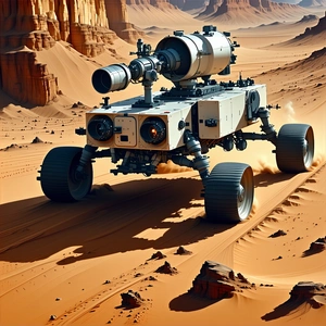 A Futuristic Vehicle With A Large Gun Mounted On The Front
