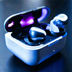 Wireless Earbuds With Holographic Display With Small Container