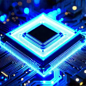 Microchip with blue light glow