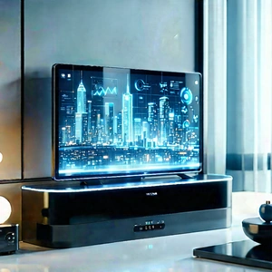 Smart Home Device With Data Visualization With Flat Screen