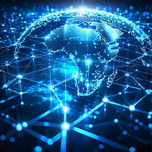 Blockchain Network Visualization With Blue White
