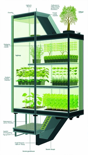 The Image Is A Black And White Drawing Of A Greenhouse Filled With Various Plants