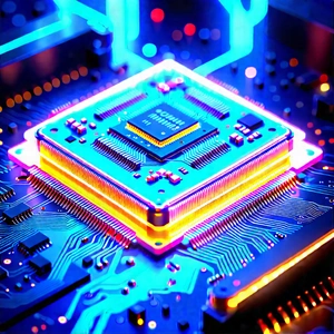 Microchip with neon accents