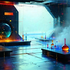 Futuristic research laboratory
