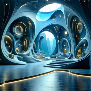 Futuristic Tech Startup Office With Image, There