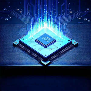 Microchip With Holographic Projection With Computer Chip