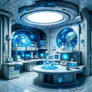 Futuristic Research Laboratory With Futuristic Setting,