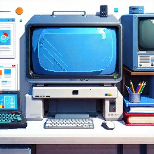 Educational Technology In Tech Office With Computer Desk