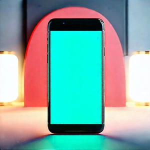 Smartphone With Glowing Screen With Cell Phone