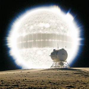 A Large White Satellite Dish On A Barren