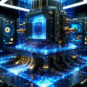 Quantum computer with laser scanning