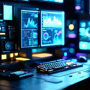 (futuristic:1.3) (digital:1.36) workspace