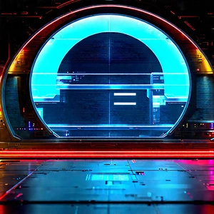 Futuristic tech startup office