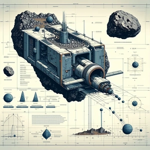 The Image Is A Detailed Drawing Of A Space Station, With Various Components And Parts Labeled