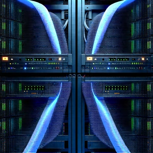 Server rack with data streams