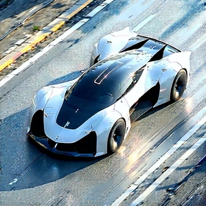 Tech Drone Photography: Innovative Electric Vehicle Design With White Driving