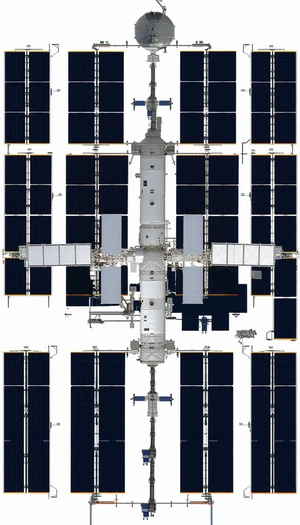 A Large Spacecraft Is Shown In A White And Black Image