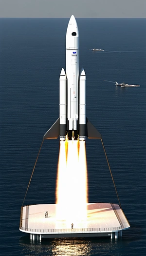A Rocket Is Flying Through The Sky, Leaving A Trail Of Smoke Behind It