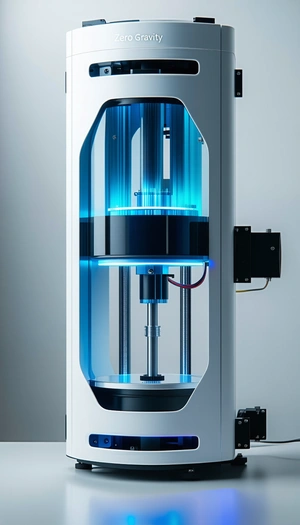 A Large, Blue, Three-dimensional Printer With A Clear Plastic Casing