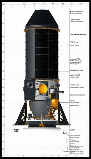 A Large Rocket Is Shown In A Diagram, With Various Parts Labeled