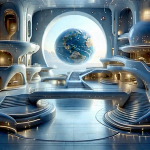 Futuristic Innovation Hub With Futuristic Scene,