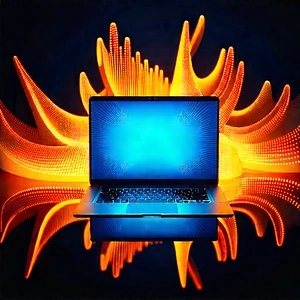 Laptop With Glowing Screen With Laptop Computer