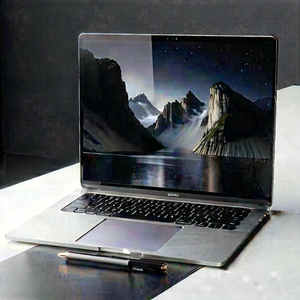 Laptop With (digital:1.39) Artwork With Laptop Computer