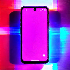 Smartphone With Glowing Screen With Close-up Cell