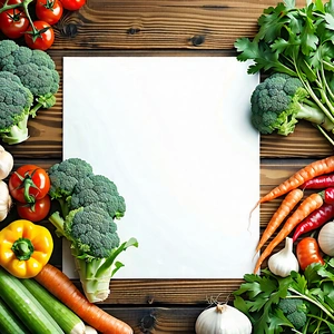 Lifestyle Infographic Style: Farm-to-table Meal Prepared With Seasonal Produce With Wooden Table